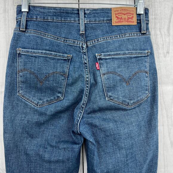 Levi's 721 High Rise Skinny Jeans Womens Size 27x31 Distressed Medium Wash - Picture 4 of 12